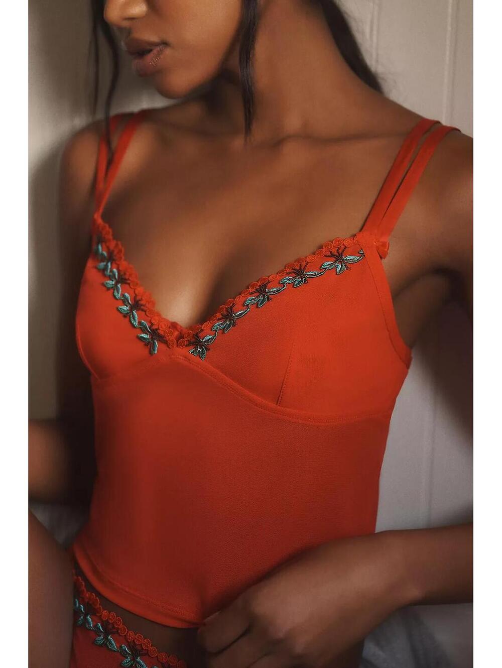 Nwt Anthropologie Lyrebird embroidery camisole large